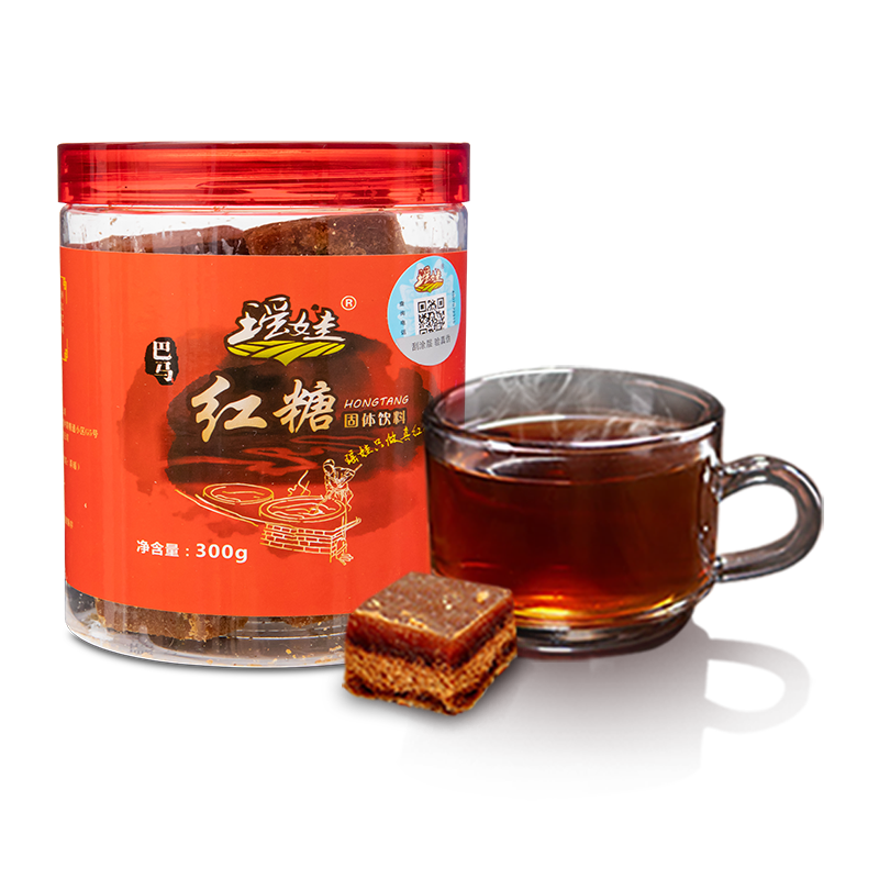 广西巴马瑶娃手工红糖300g/瓶