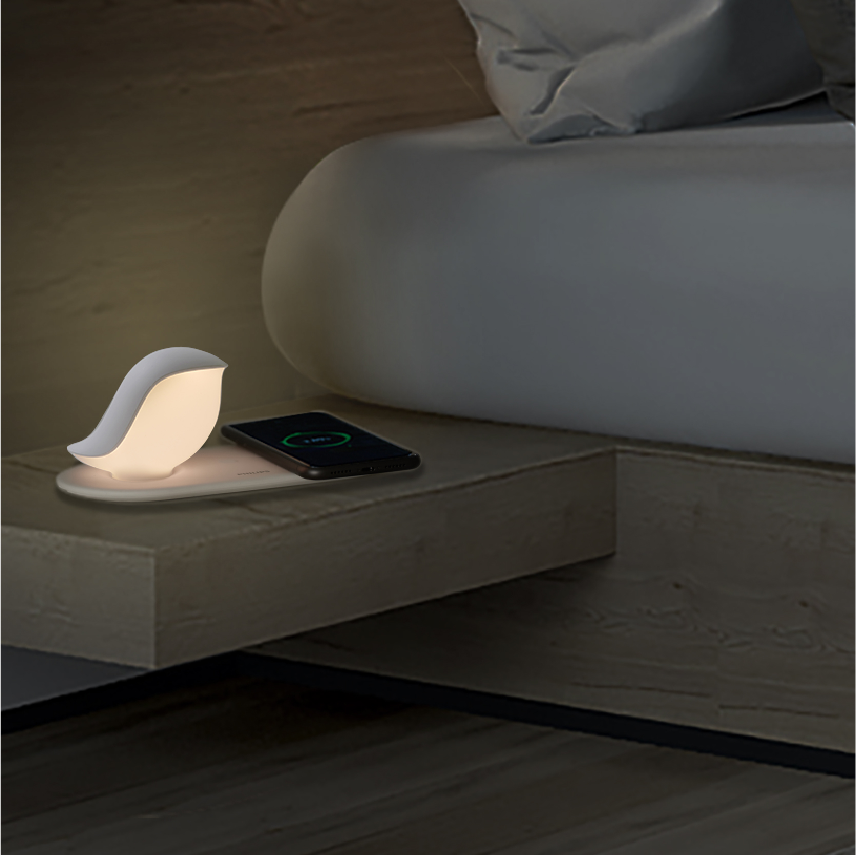 飞利浦led小夜灯台灯调光卧室小鸟企鹅床头灯睡眠灯二合一无线充电