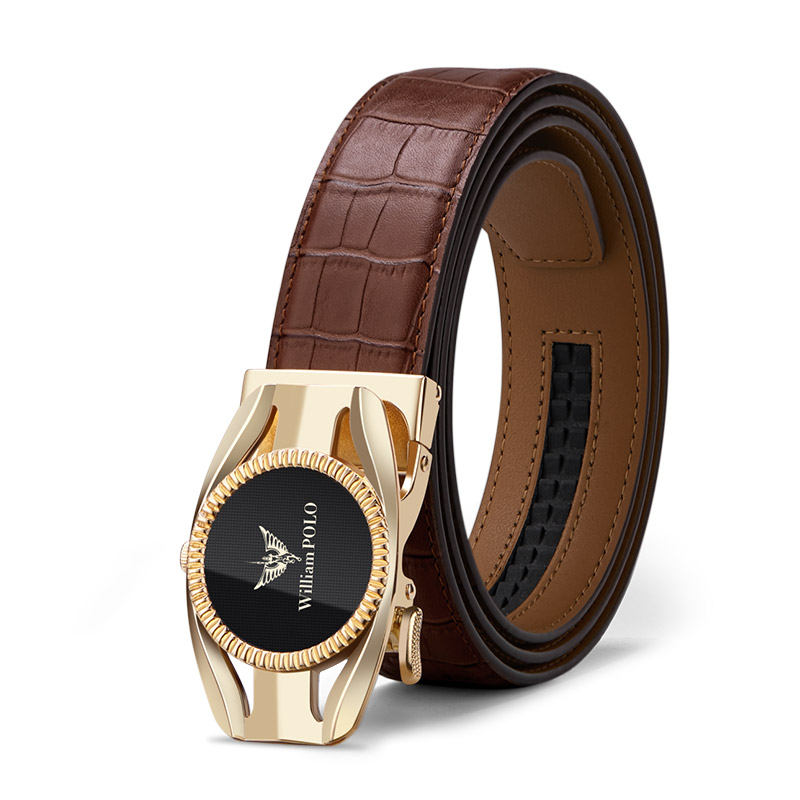 英皇保罗真皮礼盒装皮带男士自动扣纯牛皮个性潮流百搭简约腰带时尚