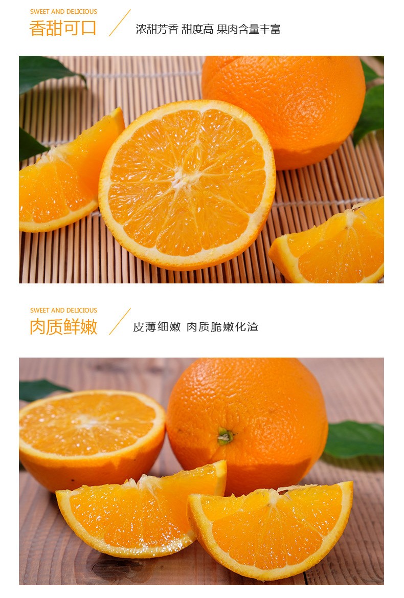 湖北秭归伦晚脐橙5斤装60-65mm 新鲜当季【水果上新】
